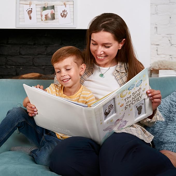 Keepsake Baby Memory Book Girl Boy – Timeless Leather-Bound Baby Milestone Book – Baby Book Keepsake Record First 5 Years – Gender Neutral Baby Scrapbook Album, Baby Album Journal Registry Search Gift-CubbioJoy