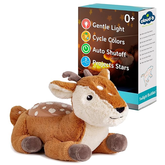 Cloud b Calming Nightlight Star Projector | Gentle Brightness | 3 Colors | 3 Constellations | Auto-Shutoff | Twilight Buddies®- Fawn-CubbioJoy