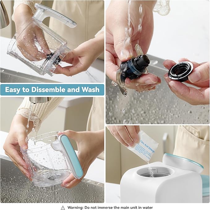 Chefhandy Baby Food Maker, Steamer & Blender, Puree Maker with Auto/Manual Blend, Steam Basket, Bottle Warmer & Sterili-zer, Compact Easy-to-Clean Baby Food Processor (White Blue)-CubbioJoy