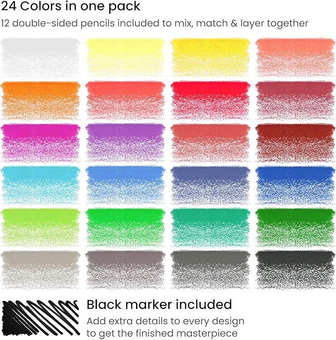 Arteza Kids Activity Book, Color by Numbers Coloring Book, 8.5 x 11 Inches, School Supplies for Ages 6 and Up, 50 Sheets, 12 Double-Ended Colored Pencils, Black Marker, Eraser, Sharpener-CubbioJoy