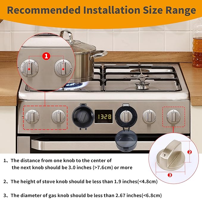 5 + 1 Packs Stove Knob Safety Covers for Child, Childproof Oven Door Lock, Baby Proofing Kitchen Gas Range Oven Knobs Locks, Black-CubbioJoy