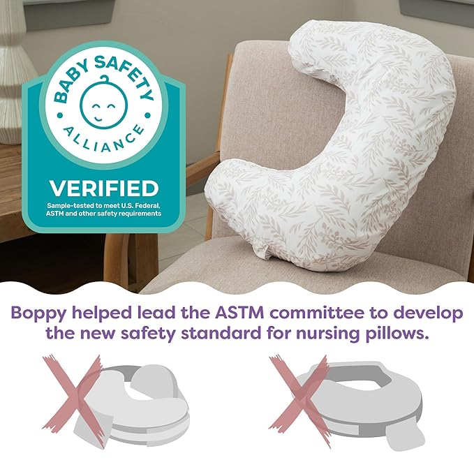 Boppy Nursing Pillow - Ergonomic Bottle & Breastfeeding Pillow with High, Firm, Large Area, Water-Repellent Cushion with Washable Cover; Baby Safety Alliance Verified - Colorful Forest Animals-CubbioJoy