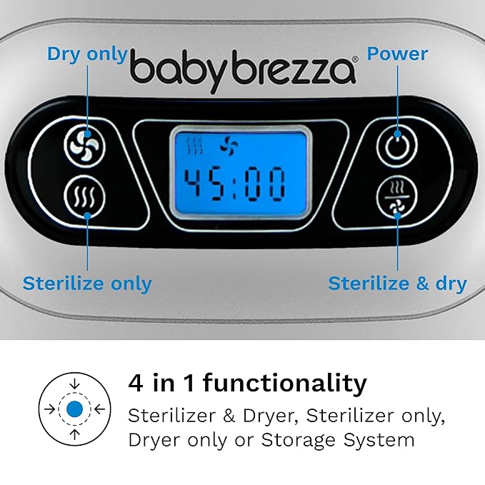 Baby Brezza Baby Bottle Sterilizer and Dryer Machine – Electric Steam Sterilization - Universal Fit - Pacifiers, Glass, Plastic, and Newborn Feeding Bottles-CubbioJoy