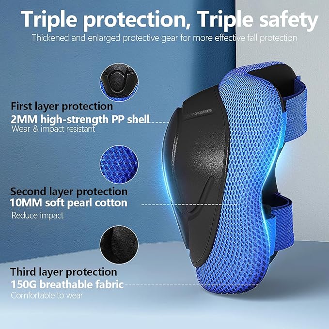 Kids Bike Helmet with Knee Elbow Wrist Pads Guards,Pink,for Ages 2-3-5-8-14,Sports Bicycle,Skate Scooter,Rollerblading with Unicorn Sticker-CubbioJoy