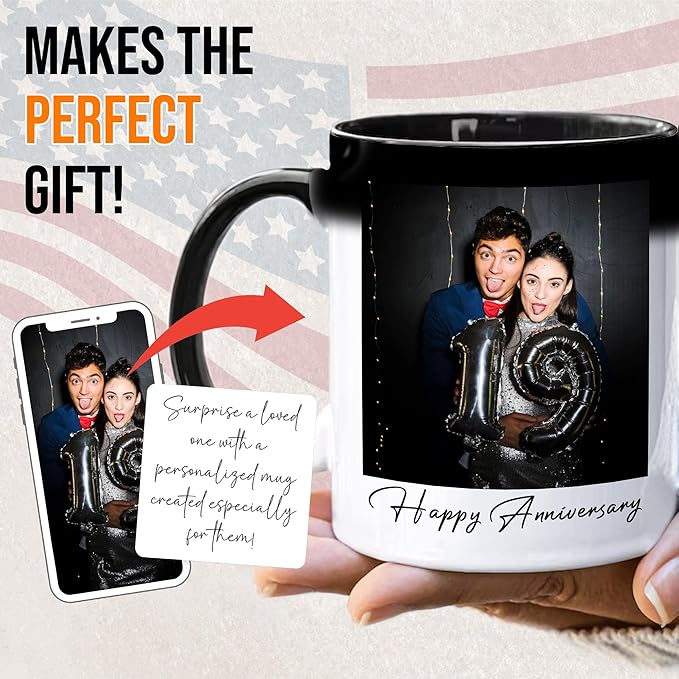 Custom Magic Mug Personalized Photo Coffee Mugs 11 Oz Customize Color Changing Cup with Photo Text Image Logo Ceramic Cups Gifts for Men Women Dad Mom Family Best Friend-CubbioJoy