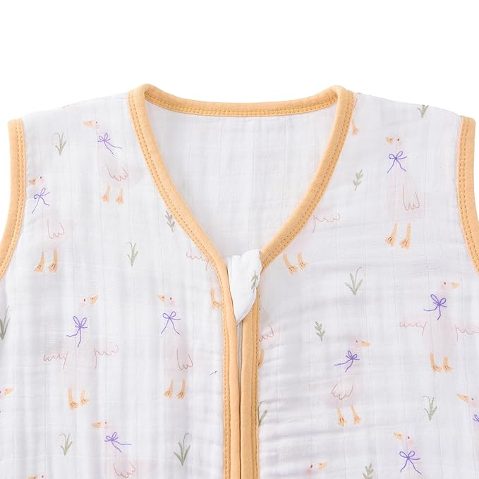 Baby Sleep Sack 2-4 T Baby Wearable Blanket 100% Organic Cotton 0.5 TOG Toddler Sleep Sacks 2- Way Zipper Soft 4 Layers 2T 3T 4T Goose-CubbioJoy