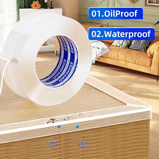 Clear Soft Corner Protectors for Furniture Strip,0.8in x9.84FT,2 Roll,Sharp Edge & Table Bumper,Window Edge,Wall Protector, Soft Corner Guards Safe for Proof,Table Corner Protectors in Family-CubbioJoy