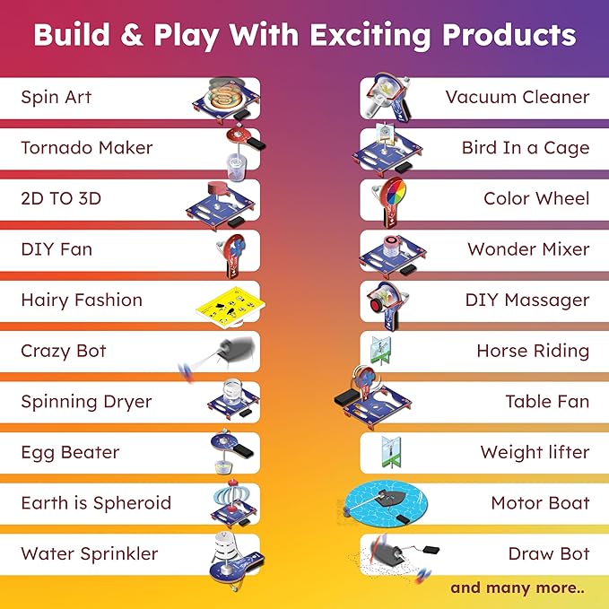 Butterfly EduFields STEM Kit for Kids Ages 6-12 | Build 20+ Motor Machines & DIY Engineering Projects | Science Gift for Boys & Girls | Robotics & Learning Toy-CubbioJoy