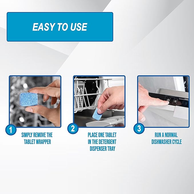 Air Jungles Dishwasher Cleaner Tablets 24 Count, Fragrance Free, Deep Cleaning Descaler Pods, Clean Dishwasher Machine, Remove Limescale, Hard Water, Calcium, Odor, 12 Month Supply-CubbioJoy