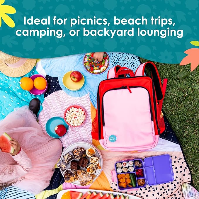 Jumbo Picnic Rug, Large Picnic Mat, 6'7" x 6'7", Outdoor Waterproof Picnic Blanket Beach Mat, Foldable & Waterproof, Picnic Blankets Ideal for Beach & Park, Outdoor Blanket, Happy Now-CubbioJoy