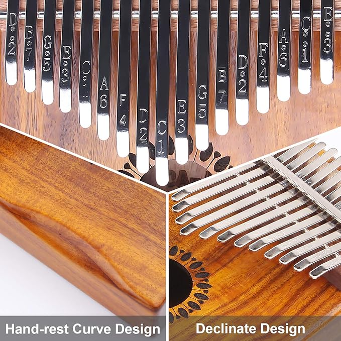 Kalimba Thumb Piano 17 Keys, Portable Mbira Finger Piano Gifts for Kids and Adults Beginners Wood-CubbioJoy