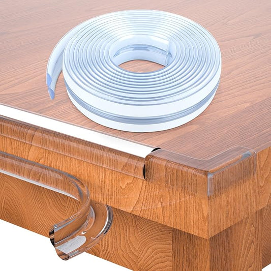 Corner Protectors,16.4ft(5M) Clear Corner Protector Baby Proofing, Soft Edge Protectors, Corner Guards Furniture Corner&Edge Safety Bumpers with Upgraded Strong Adhesive for Furniture&Sharp Corners-CubbioJoy