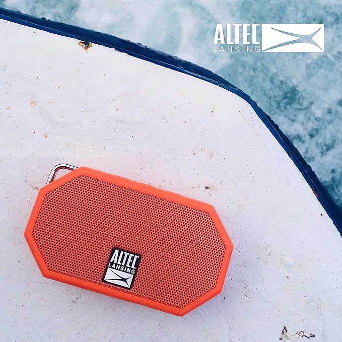 Altec Lansing Mini H2O - Waterproof Bluetooth Speaker, IP67 Certified & Floats in Water, Compact & Portable Speaker for Hiking, Camping, Pool, and Beach,Orange-CubbioJoy