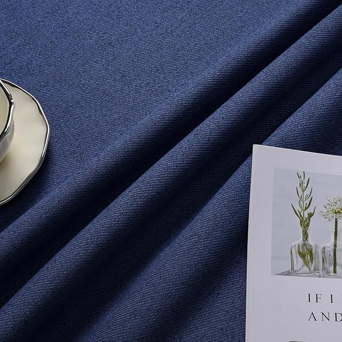 Joydeco Custom Blackout Curtains for Bedroom, Total Blackout Curtains Back Tab & Rod Pocket, Solid Thermal Insulated Window Drapes Luxury Decor for Living Room 1 Panel (Custom Size, Twilight Blue)-CubbioJoy