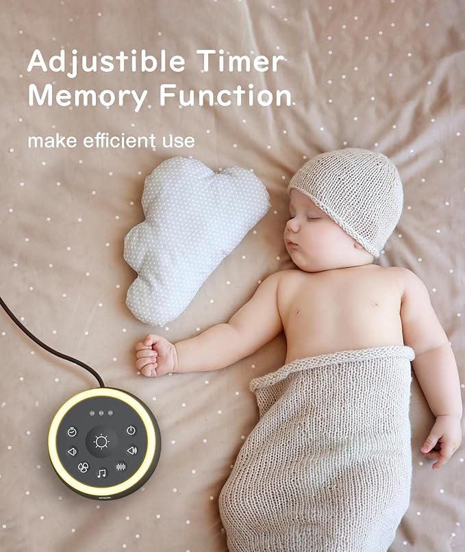 Dreamegg White Noise Machine - Sound Machine for Adult Baby Kid, Noise Machine for Sleeping with 24 Calming Sound, Ambient Nightlight, Continuous or Timer, Loud Sleep Machine for Home Nursery Office-CubbioJoy