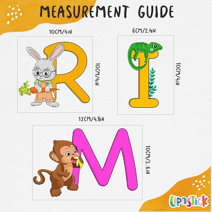 ABC Educational Wall Stickers for Kids - Animal Alphabet Wall Decals by Lipastick - Peel and Stick Letters for Boys and Girls Bedroom, Baby Room, Nursery Decor - Removable Wall Art-CubbioJoy