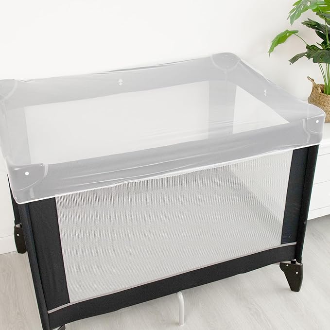 2 Pack Baby Mosquito Net for Stroller, Playard & Bassinet, Reusable Bug Net for Cradles, Carrier, Pack and Plays and Portable Mini Crib, Baby Playpen Mosquito Net Cover, White-CubbioJoy