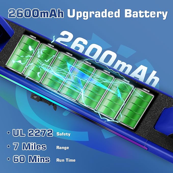 Caroma Electric Scooter for Kids Ages 6-12,150W/180WMotor,10 MPH Max Speed & 7 Miles,Colorful Lights,Adjustable Height & Speed,LED Display,Foldable Kids Electric Scooter 132 Lbs Max Load,Idea Gift-CubbioJoy