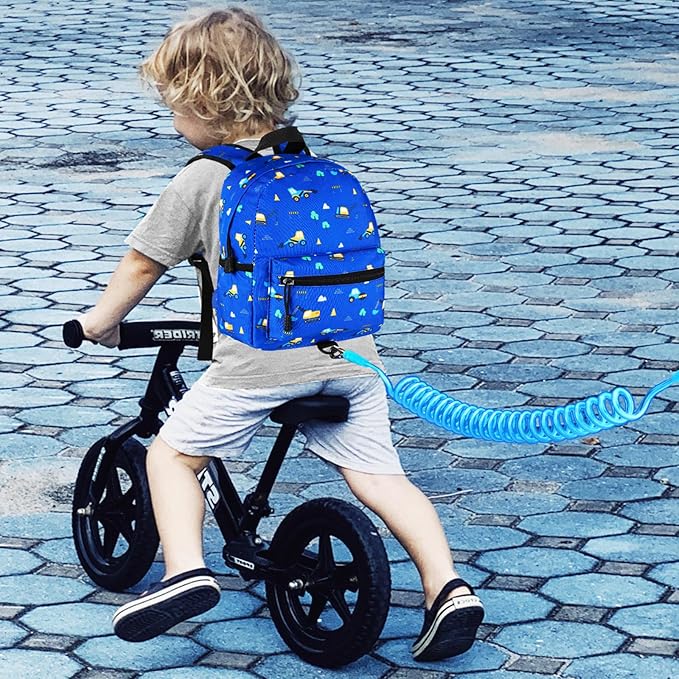 Accmor Toddler Backpack Leash, Mini Child Backpack with Anti Lost Wrist Link, Cute Kids Backpack Leash Walking Harness for Outdoor Travel, Small Excavator Backpack Tether for Baby Boys Girls Ages 1-3-CubbioJoy