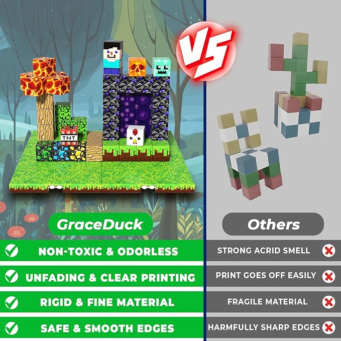 150 PCS Magnetic Blocks - Magnetic Building Block with 6 Baseplate, Stacking Magnets for Kids, Sensory Toy for Toddlers STEM Learning, Birthday Gifts for 3+ Years Old Boys Girls-CubbioJoy