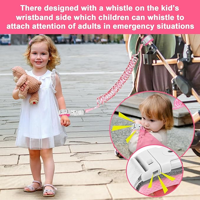 Accmor Toddler Harness Leash, Reflective Kid Harness with Anti Lost Wrist Link, Child Walking Harness Baby Leash Wristband Belt with Key Lock Design for Boys Girls to Outdoor Travel-CubbioJoy