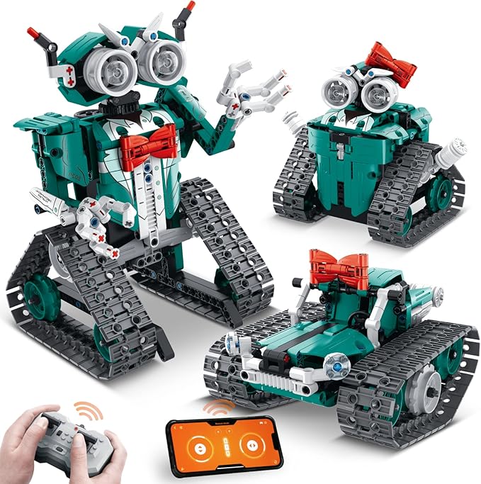APP/Remote Control STEM Building Kits for Kids Ages 8-12 - 3 in 1 RC Robot Car Toys, 440 Pcs Educational Science Projects, Gift Ideas for Boys Girls-CubbioJoy