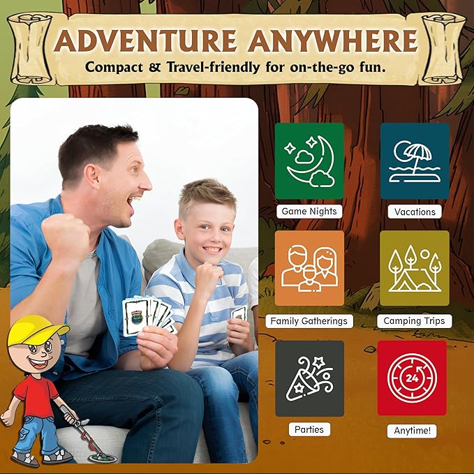 Detectorist Rummy Playing Card Game Set for Kids and Adults – Fun Strategy Card Game for Family Game Night – Ages 7+ – Easy to Learn, Enhances Math & Thinking Skills – Great Gift or Stocking Stuffer-CubbioJoy