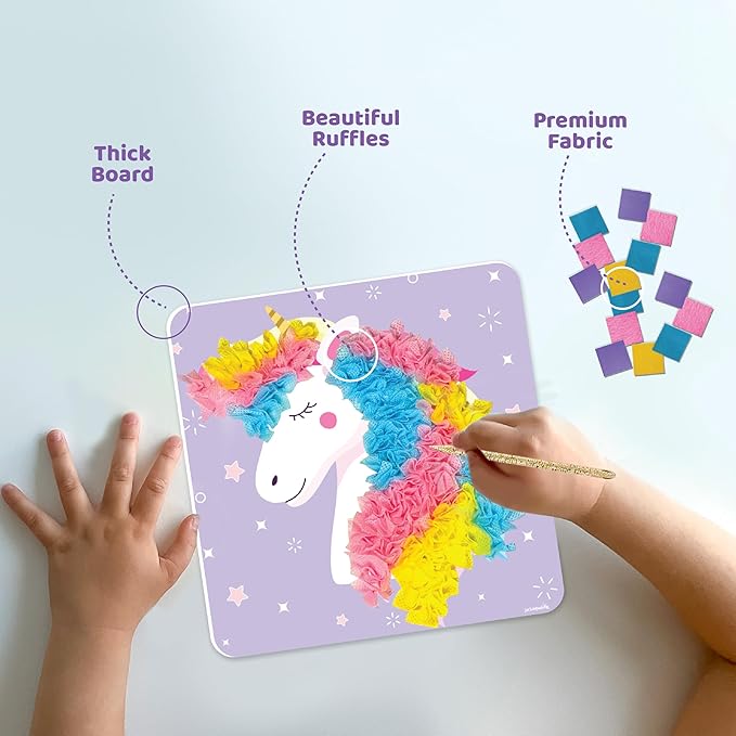jackinthebox Poke Poke Art – Magical Theme, Mess-Free Fabric Art and Craft, Flower Pressing Kits, Gift for Kids, Girl Gifts, DIY Activity Boy Gift, Toys for Girls and Boys Ages 4 5 6 7 8-CubbioJoy