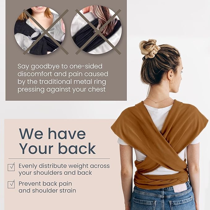 Baby Wrap Carrier - Premium Cotton Baby Carrier Wrap for Newborn to Toddler- Infant Carrier- Baby Holder One Size Fits All with Front Pocket by Max&so-CubbioJoy