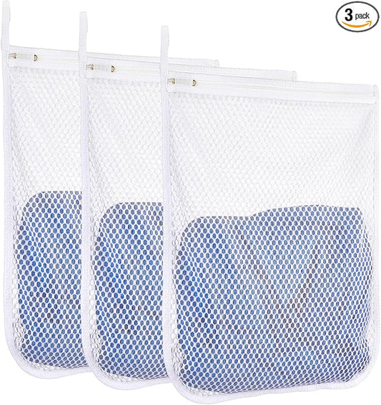 3 pcs Durable Honeycomb Mesh Laundry Bags for Delicates 12" x 15" (3 Medium)-CubbioJoy