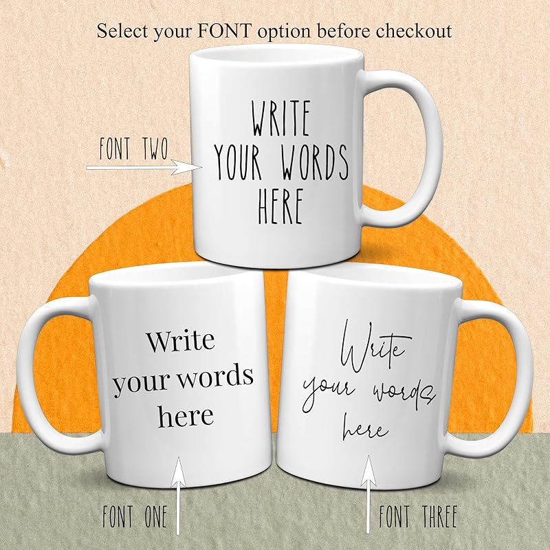 Custom Coffee Mug - Custom Mugs Design Your Own with Text, Name or Initials - Personalized Coffee Mug - Tazas Personalizadas 11 & 15 oz - Custom Gifts for Best Friend Woman, Him, Her, Mom, Dad-CubbioJoy