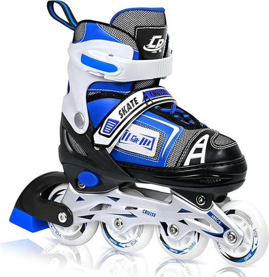 Adjustable Inline Skates for Kids, Teens, and Adults – ABEC-7 Bearings, PU Wheels, Comfortable Fit, for Indoor and Outdoor Skating-CubbioJoy