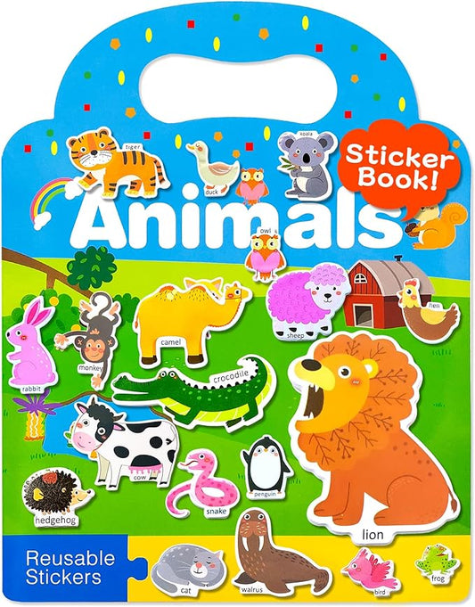 Benresive Reusable Sticker Books for Kids 2-4, Sticker Books for Toddlers 1-3 2-4, Toddler Travel Toys Activities Crafts Gifts - Animal-CubbioJoy