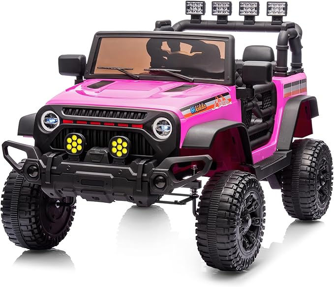 12V Kids Ride on Car Truck, Kids Electric Vehicles Car Ride on Toy for Toddlers w/Remote Control - Pink-CubbioJoy