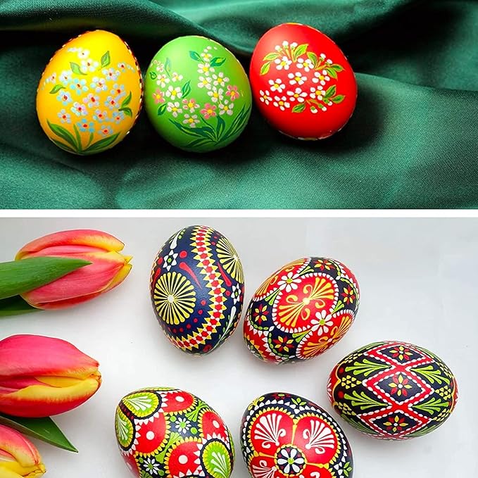 CALPALMY 24 Pieces Wooden Eggs - Life-Size, Reusable Fake Easter Eggs for Painting, Decorating, Crafting, Pretend Play, Faux Food Display, Nest Box Training-CubbioJoy