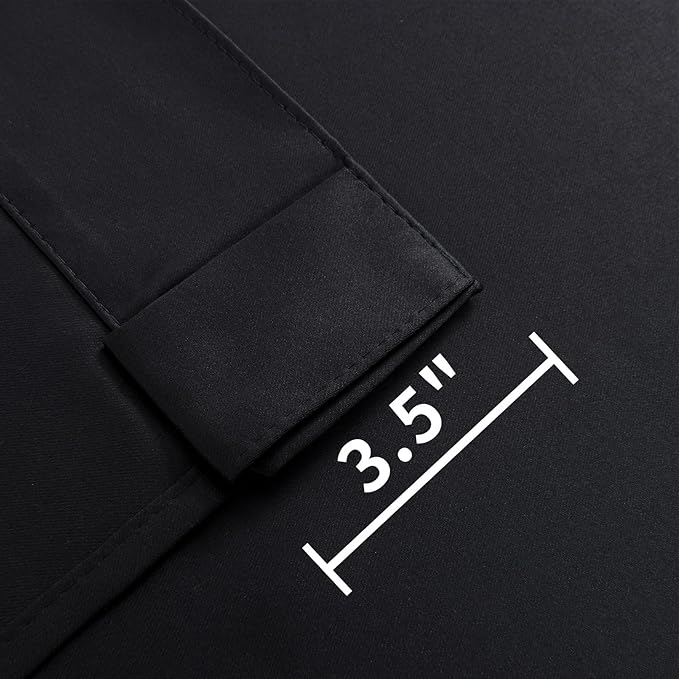 Joydeco Custom Blackout Curtains for Bedroom, 1 Panel Room Darkening Curtains & Drapes for Living Room Window Rod Pocket Back Tab (Custom Size,Black)-CubbioJoy