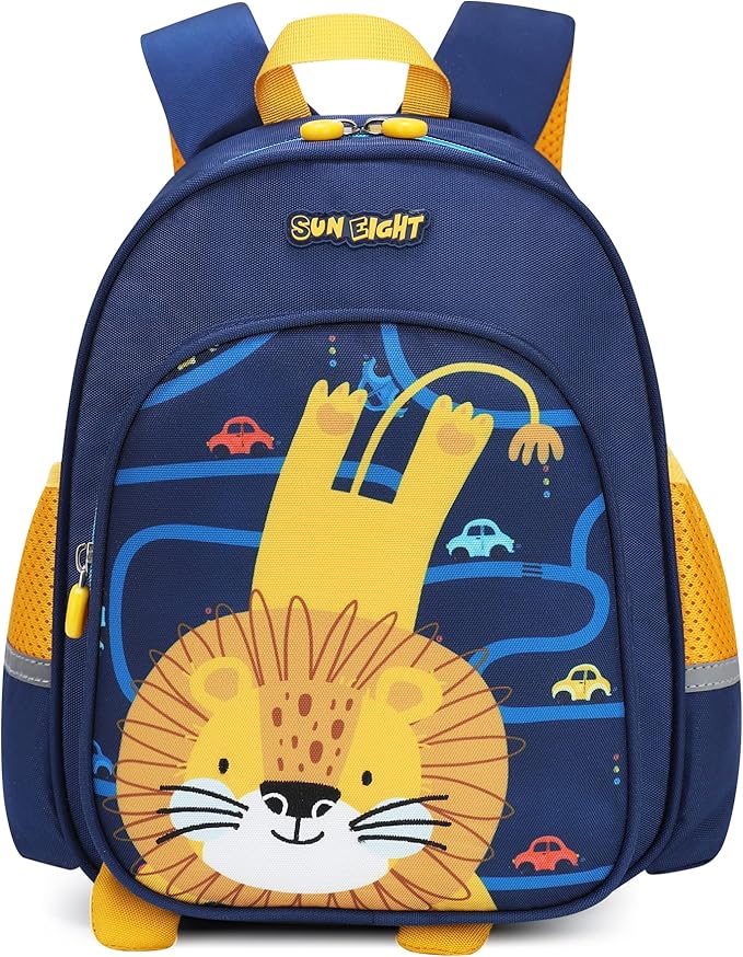 Cute Lion Toddler Backpack for Girls & Boys Mini Animal Cartoon Travel Bag for Babies 1-5 Years Durable & Lightweight Baby Backpack (Lion Design)-CubbioJoy