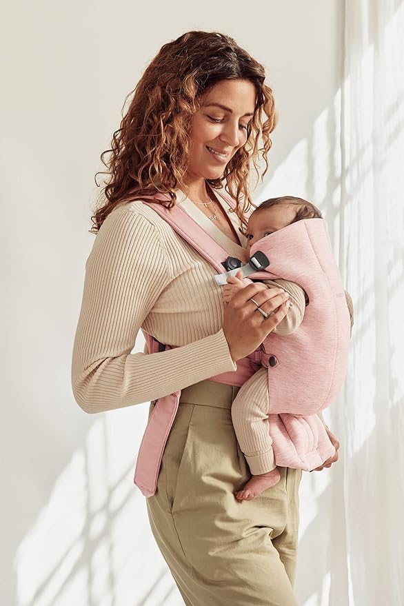 BabyBjörn Baby Carrier Mini, Light Pink, 3D Jersey | Infant Carrier (7-25 lbs), Ergonomic, Easy-to-Use-CubbioJoy