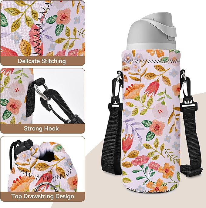 AUPET Water Bottle Bag Carrier,24oz/32oz Insulated Neoprene bottle Sling Holder Case Pouch Cover for 1000ML/750ML Bottles with Shoulder Strap for walking-CubbioJoy