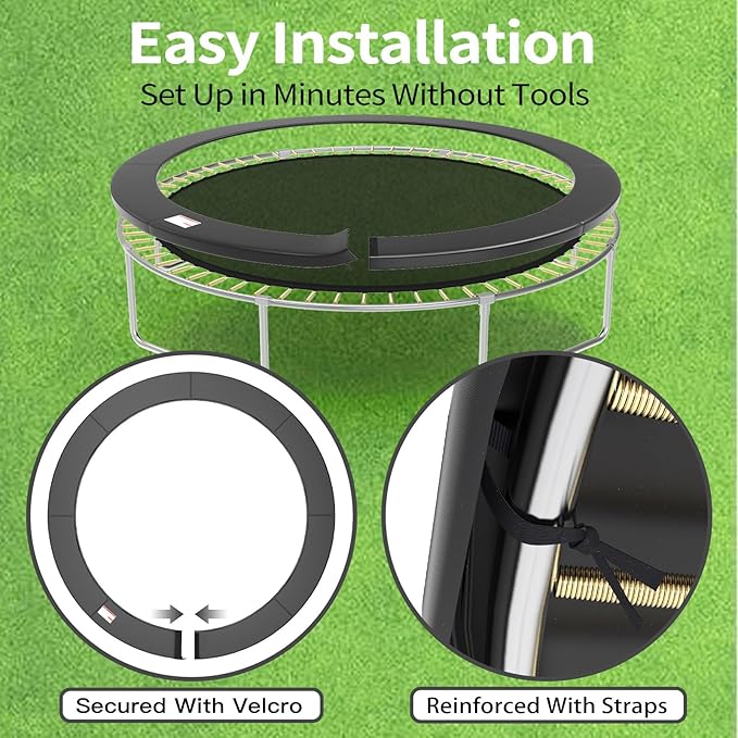 16FT/15FT/14FT/12FT/10FT Trampoline Safety Pad Replacement, Round Trampoline Spring Protection Cover, Fits 16FT/15FT/14FT/12FT/10FT Frames, Water-Resistant Trampoline Accessories-CubbioJoy