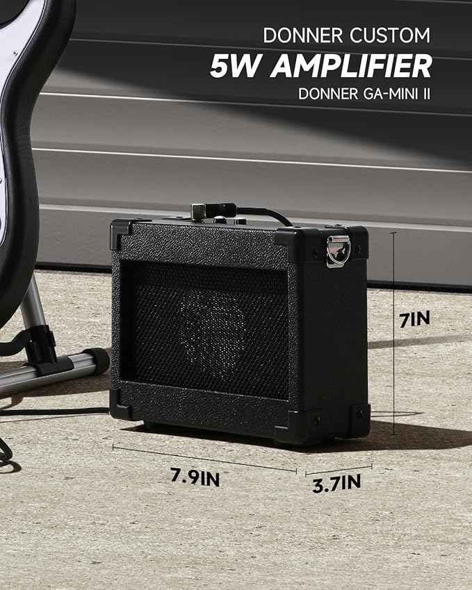 DONNER DST-80 Electric Guitar 39” Beginner Electric Guitar Kit with Amp, Classic SSS Pickup Complete with Gig Bag, Tuner, Capo, Strap, Picks, and Free Online Lessons-CubbioJoy