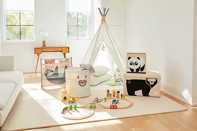 3 Sprouts Toy Storage Organizer: Toy Box Cube Organizer for Playroom, Nursery - Foldable Storage Bin - Panda-CubbioJoy