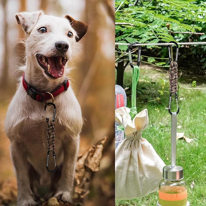 BRAVESHINE Paracord Keychain Carabiner Clip, D Ring Lanyard Hanger Stroller Hook for Water Bottle, Key, Backpacks, Men, Women-CubbioJoy