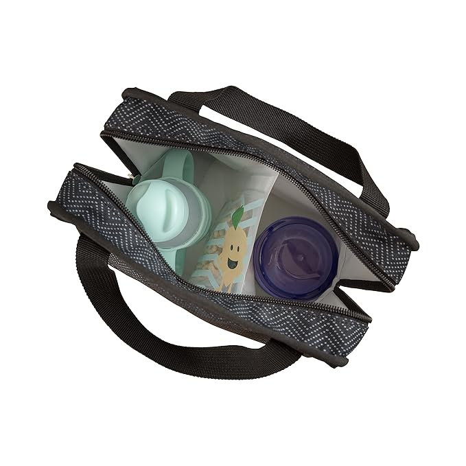 Dr. Brown's Fold & Freeze Bottle Tote, Travel Baby Bottle Insulated Cooler Bag, Store Up to 6 Baby Bottles, Black, BPA Free-CubbioJoy