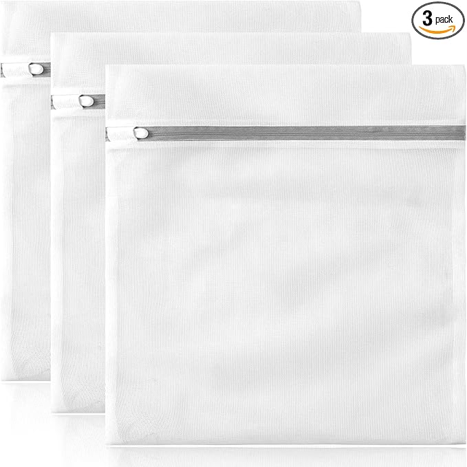 3 Pack XXL Mesh Laundry Bags by MDSXO- Large Jumbo Durable Delicates Bag for Washing Machine for Jackets, Curtains, Jeans 24 * 24 inch [3 Pack]-CubbioJoy
