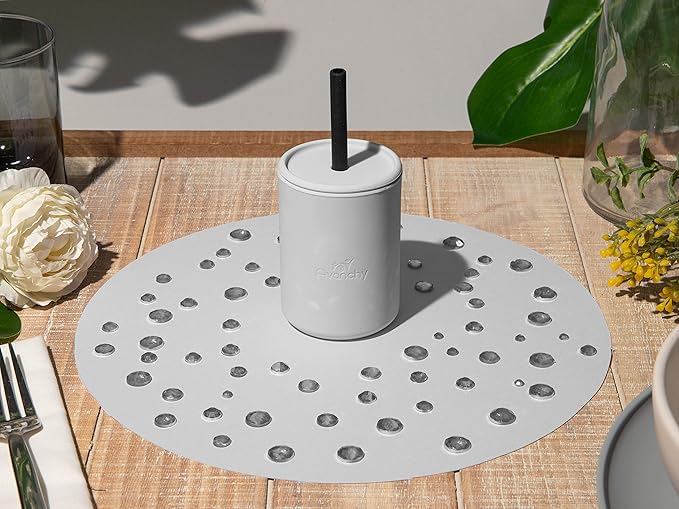 Avanchy Silicone Training Sippy Cup with Straw Lid – Tiny Cup for Babies 6+ Months to Toddlers 1 Year Old – 5 oz Infant Water Cup for Baby Led Weaning, Gray-CubbioJoy