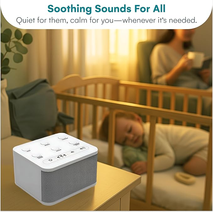 Big Red Rooster Sleep Sound Machine - White Noise Device for Kids and Babies with Rain and Nature Sounds - Portable Noise Cancellation for Nap Time, Bedroom, Nursery, or Office - 4x4x3 in-CubbioJoy
