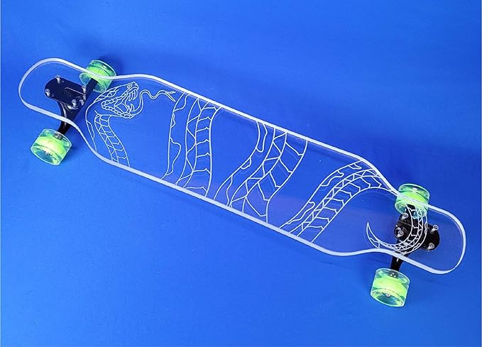 Clear Longboard Skateboard - Transparent Acrylic Long Boards with Light-Up LED Wheels for Smooth Rides - Ride The Streets in Style with Longboard Built for Beginners & Pros Alike-CubbioJoy