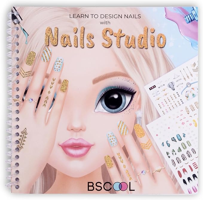 BSCOOL - Drawing, Coloring & Activity Book. Nail Design Book with Stickers and Guides. Fashion Design Sketchbook for Kids 5 and up. Little Designer Creativity Book - Nail Sticker Book. Gift for Girls-CubbioJoy