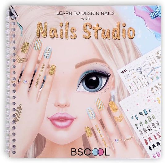 BSCOOL - Drawing, Coloring & Activity Book. Nail Design Book with Stickers and Guides. Fashion Design Sketchbook for Kids 5 and up. Little Designer Creativity Book - Nail Sticker Book. Gift for Girls-CubbioJoy